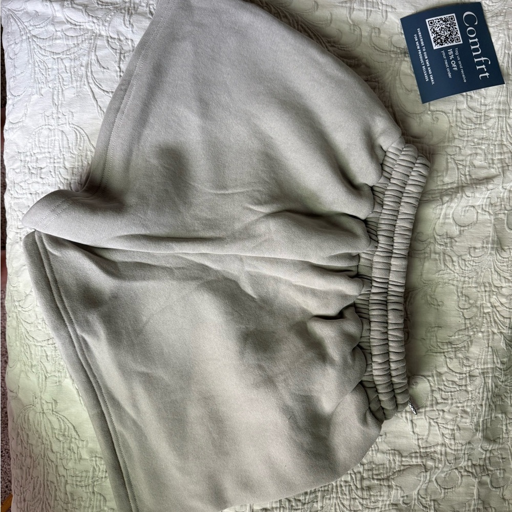 Gray Elastic Waist Shorts